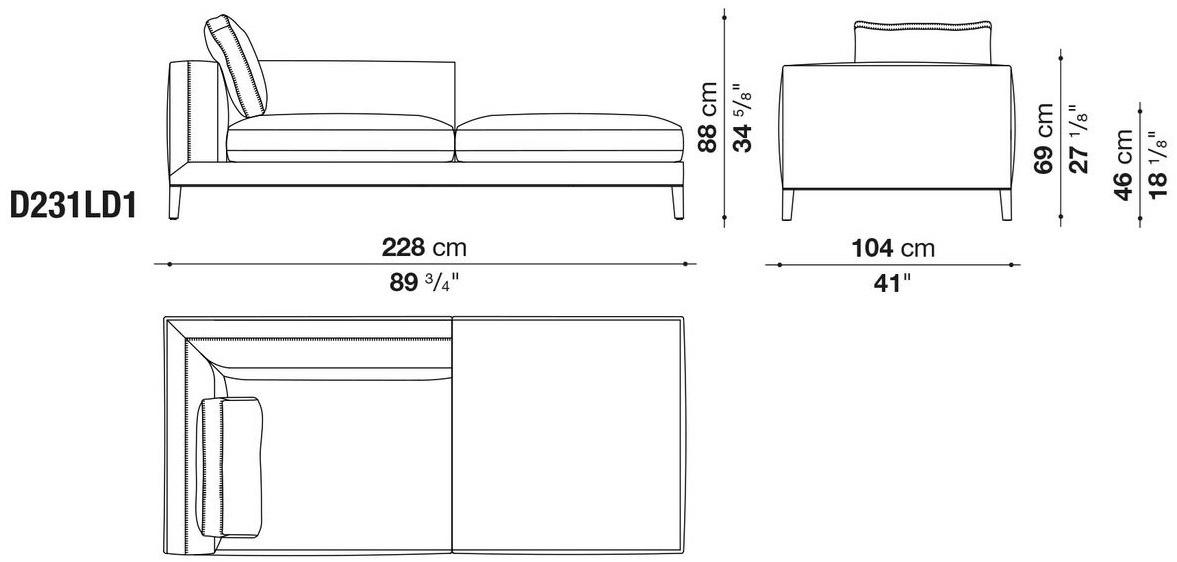 Maxalto Модульный угловой диван из ткани Dives sun-id-1407259 - Вид №8