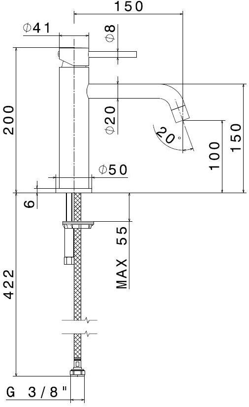 newform Смеситель для умывальника, однорычажный, без сливного крана Xt 4209 - Вид №1