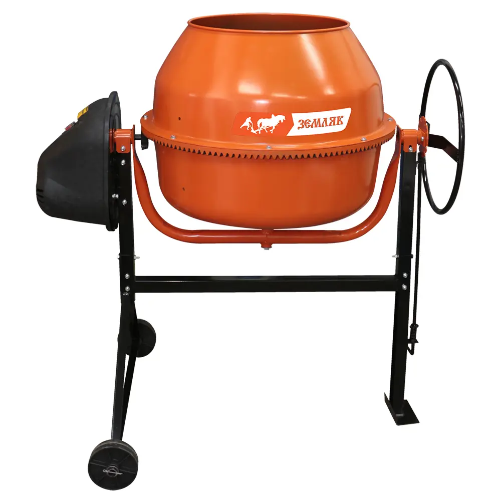 Бетоносмеситель ЗЕМЛЯК БСЭ-200 с двухколесной конструкцией 82305246 STLM-0024295 - Вид №1