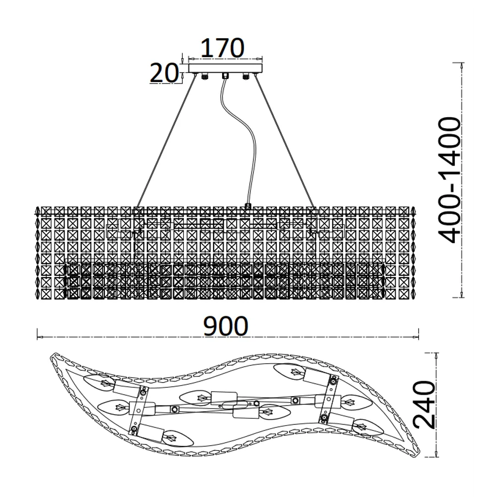 Люстра Escada Empire с хрустальными подвесками, 6 ламп, регулируемая высота 89377548 STLM-1566520 - Вид №8