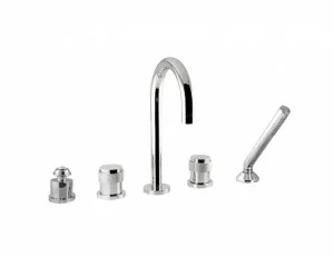 071416.P00.00 Набор для ванны с пятью отверстиями и декорированным латунным кольцом Золото 24К