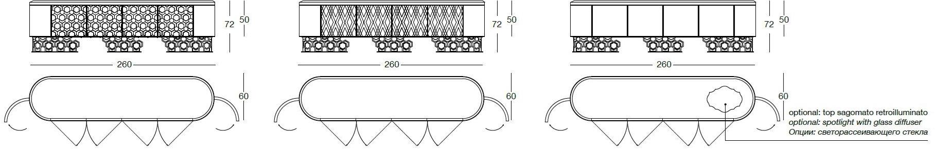 Longhi Кожаный буфет со встроенной подсветкой Loveluxe 2016 – vanity collection Y 767 - Вид №6