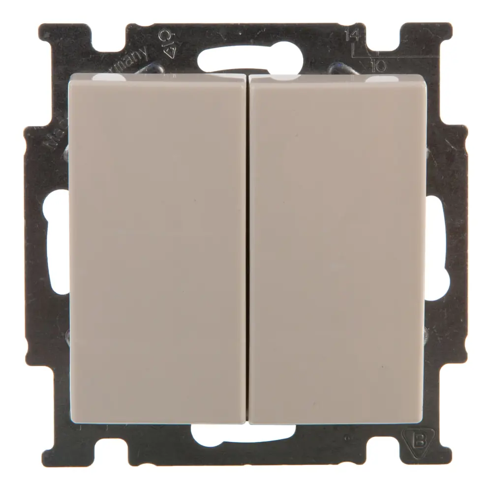 Переключатель встраиваемый ABB Basic 55 2 клавиши, цвет белый Basic55 STLM-2144631