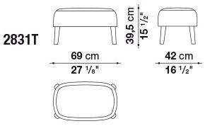 Maxalto Пуф из мягкой ткани Febo sun-id-1452174 - Вид №2