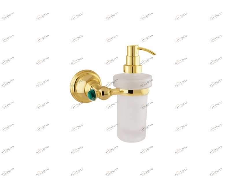 036886.ML0.01 Дозатор мыла настенный с малахитовым камнем Золото 24К Mestre 
