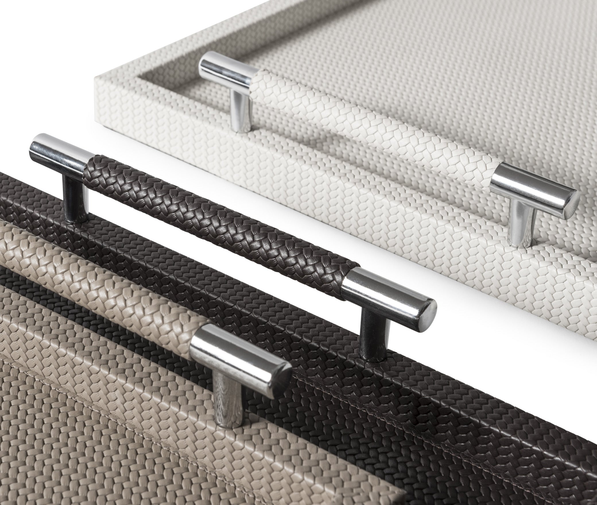 Поднос Дедало - 40X57,5 см/металл-хром/тканая кожа_кремовый Pinetti 00.1113.061.027 - Вид №3
