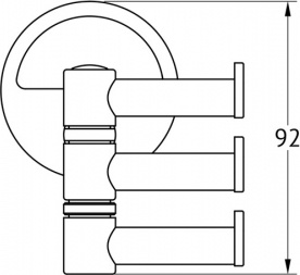 047 Держатель полотенец поворотный тройной 6 см LUX FBS Luxia - Вид №1