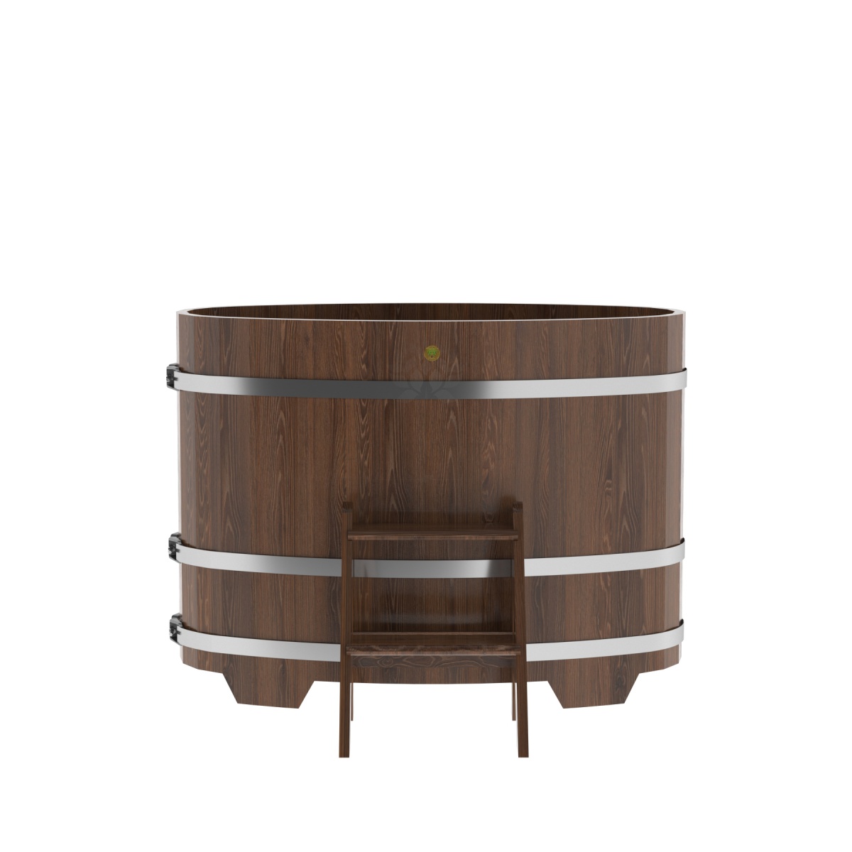 1264 Купель овальная из дуба 0,69х1,31х1,0 морёная Alyarus  - Вид №3