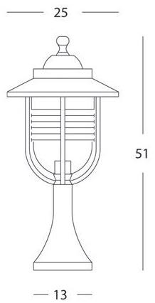 SOVIL Алюминиевый столбиковый фонарь Porto 127/11 - 129/11 - Вид №3