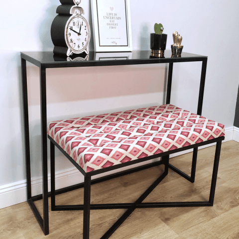 Консоль черная с белой мраморной столешницей FOR MISS  263966 Черный  - Вид №8