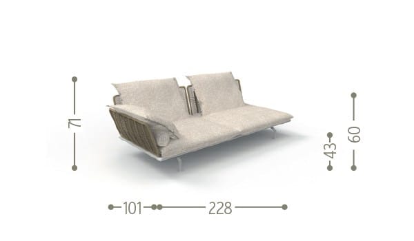 Ткань сад диван с полуостровом Talenti Cruise Alu ARCH-00140707 - Вид №8