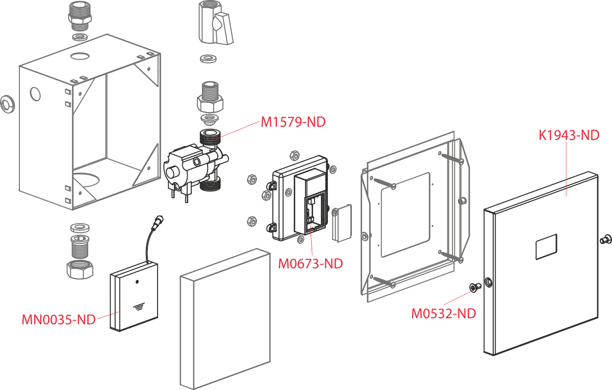 Устройство автоматического смыва для писсуара, металл, 6 B (подключение к аккумулятору) ALCAPLAST ASP4KB - Вид №2