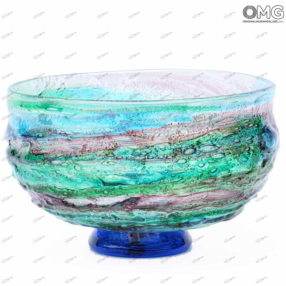 2003 ORIGINALMURANOGLASS Декоративная чаша сбруффи - муранское стекло OMG 20 см 