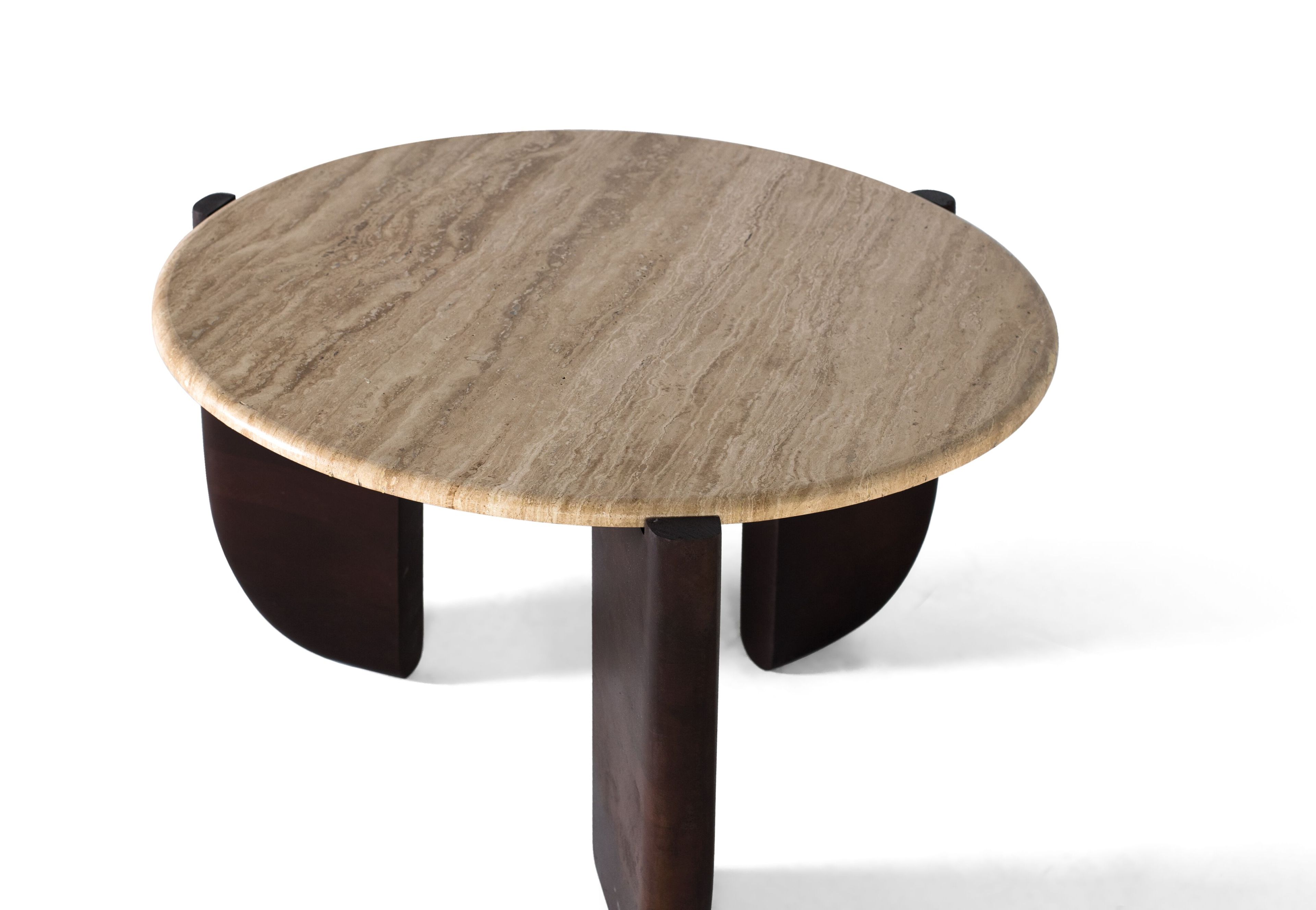 Травертин круглый журнальный столик Giner y Colomer 1658 ARCH-00024141 - Вид №1