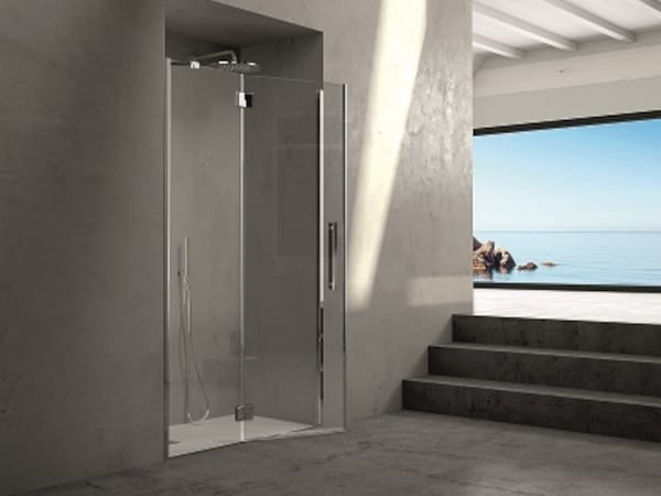 Стальная и стеклянная угловая душевая кабина с распашной дверью CSA Box Doccia FIORELLA ARCH-00067038