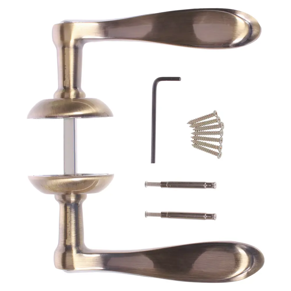 Ручка дверная на розетке Palladium «Sofia» AB/CP, ЦАМ, цвет античная бронза/хром STLM-2099573 - Вид №2