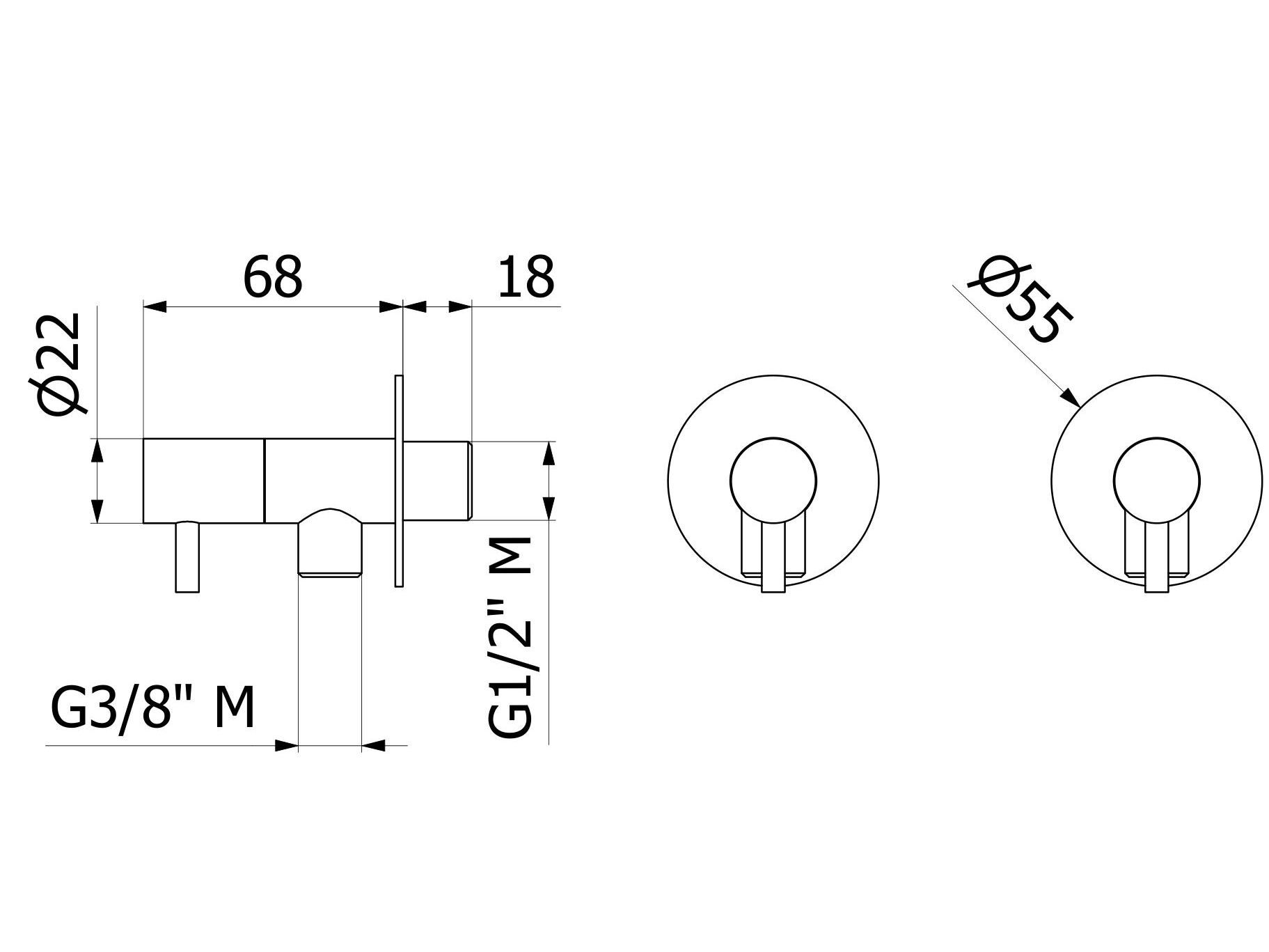 Смеситель для раковины из нержавеющей стали (набор из 2) IB Shower &amp ARCH-00073281 - Вид №2