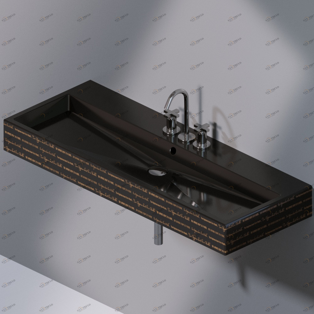 L279T1R3V4.421G Подвесная раковина настенная прямоугольная A. e T. Italia Tank черная AeT ITALIA