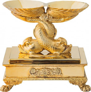 94213 Odiot Солонка двойная Odiot "Дельфин" (позолота) Серебро 925