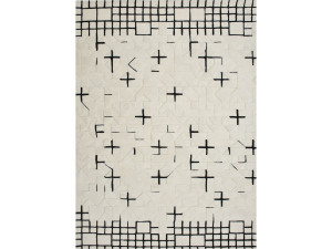 Прямоугольный шерстяной ковер с геометрическим рисунком