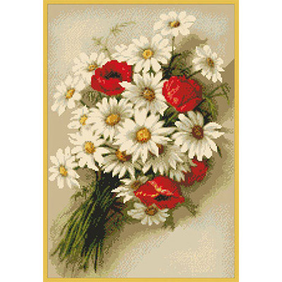 150х220кл Схема для вышивания цв. А3 ДК-290 "Ромашка и мак" Santreyd 