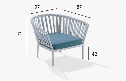 FAST Садовое кресло из алюминия и ткани с подлокотниками Ria 7611 - Вид №4