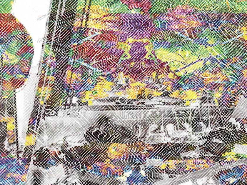 GLAMORA Оптически моющиеся виниловые обои Crashing colors sun-id-1453417