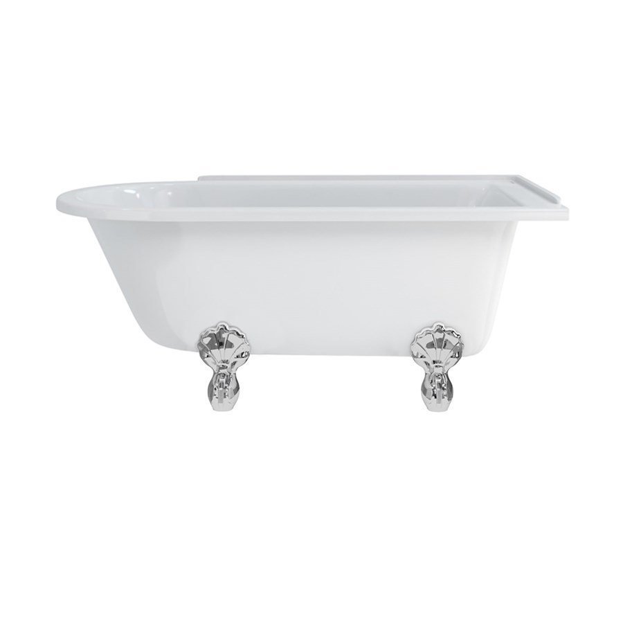 Burlington Душевая ванна для правой руки Hampton 150 см с роскошными ножками Правая рука с ножками Luxury Classic в белом цвете L3W E21  - Вид №1