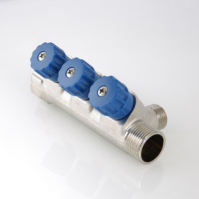 VTc.560.N.0502 Коллектор с регулирующими вентилями и наружной резьбой Valtec 3/4", 2 х 1/2"  - Вид №5