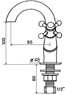 rvb Смеситель для раковины на столешнице с одним отверстием 1920-1921 1921.--.30 - Вид №1