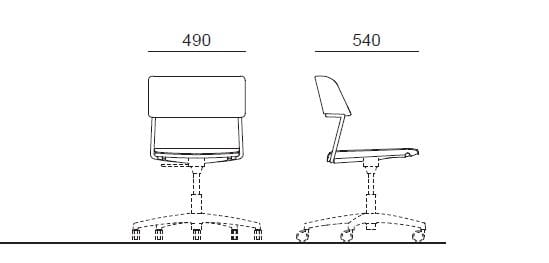 Вращающееся офисное кресло из полипропилена Diemmebi Cala Plus ARCH-00132896 - Вид №3