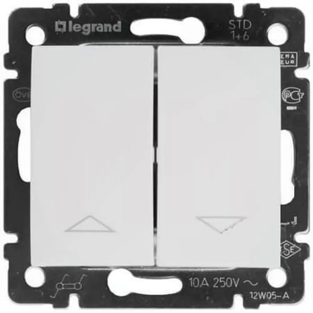 Выключатель для жалюзи Legrand VLN, цвет белый 82655700 STLM-2197842 Valena