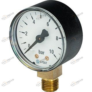 Манометр радиальный 50 мм 1/4" 10 бар STOUT SIM0010501008