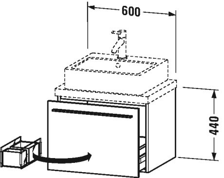 XL540002222 X-Large Тумбочка для компактной консоли Белый глянцевый декор Duravit - Вид №1