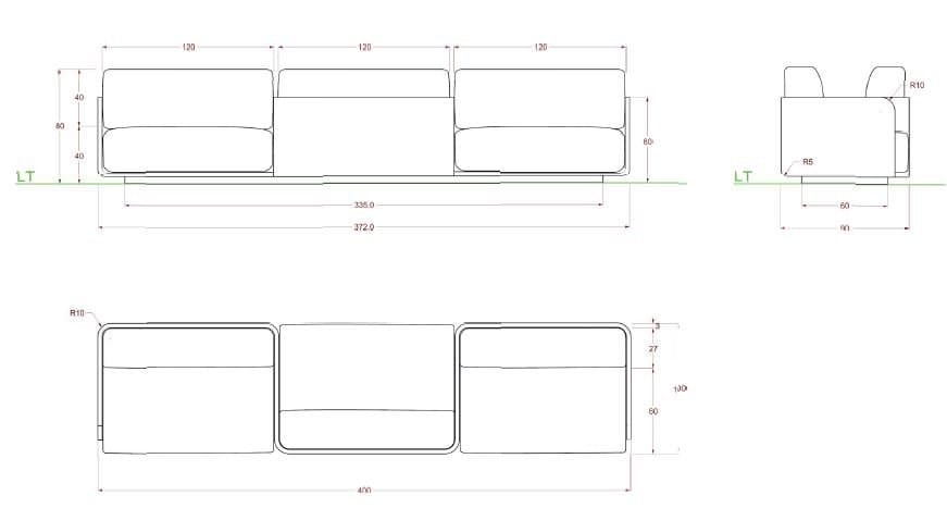 Секционный диван с огнестойкой обивкой Viscio Urban Design Air ARCH-00034517 - Вид №2