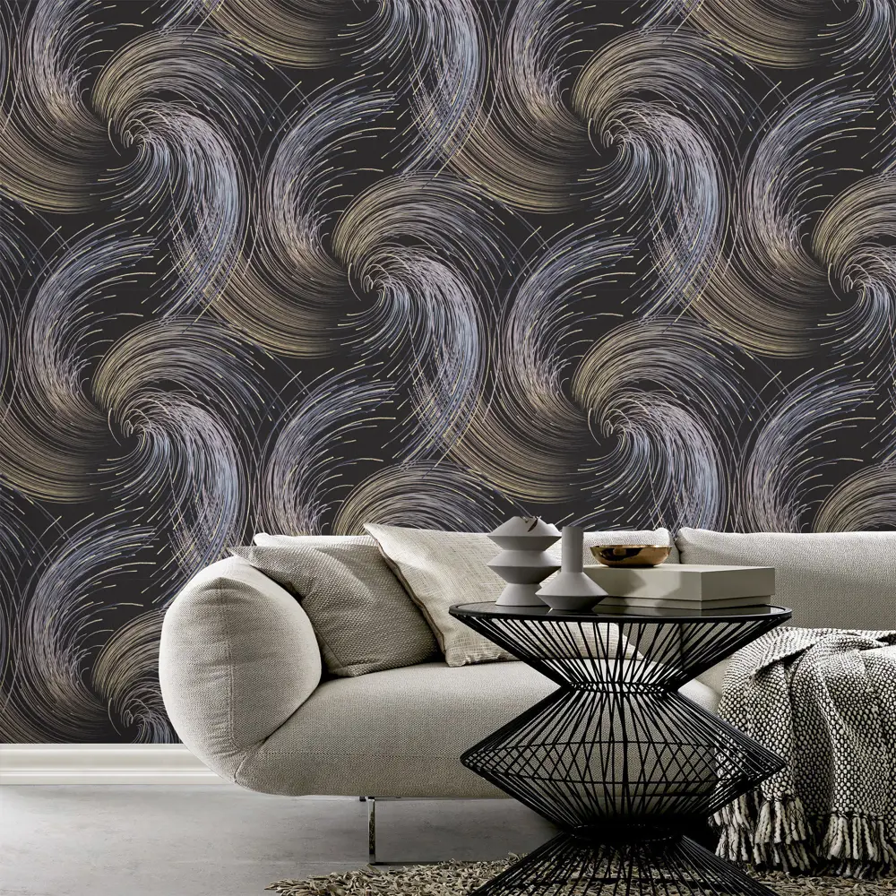 Обои флизелиновые Wallsecret Champagne черные 1.06 м 8722-19 87794495 STLM-2196524 - Вид №4