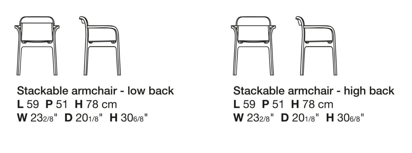 Штабелируемый стул из ясеня с подлокотниками Kristalia Contorna ARCH-00088242 - Вид №4