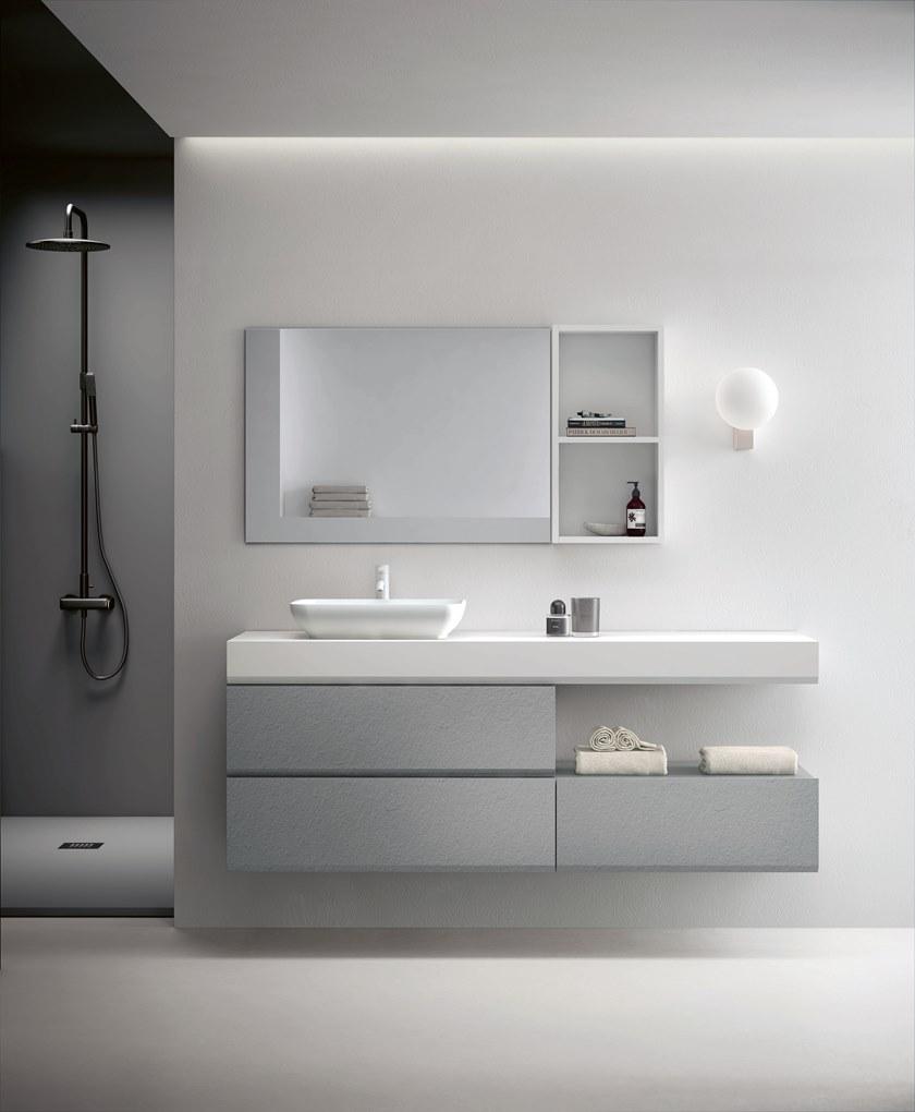 Fiora Настенная тумба под умывальник из полиуретана с ящиками Making sun-id-1515711 - Вид №6