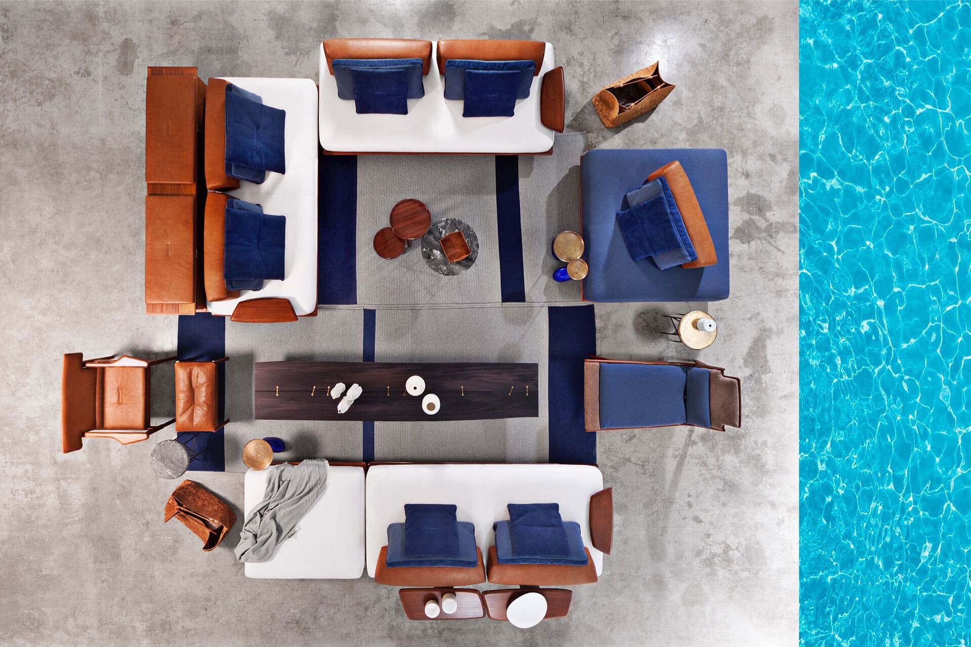 Кожаная прямоугольная Садовая подставка для ног Exteta Vieste ARCH-00108963 - Вид №7