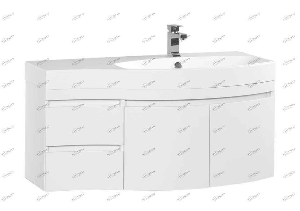 Тумба с раковиной Aquanet Опера 115 R белый (2 дверцы 2 ящика) 0016965400169399