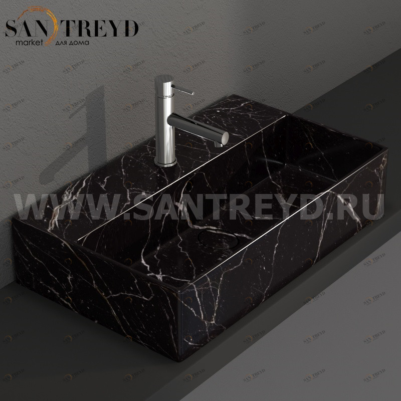 IN061PN Подвесная раковина настенная прямоугольная Ceramica Globo T-EDGE черная