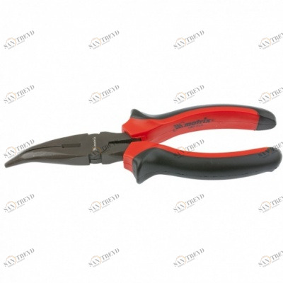 Длинногубцы изогнутые Black Nickel 160мм двухкомпонентные рукоятки MATRIX 12538