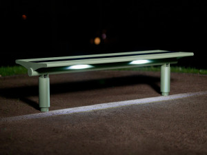 Скамья из нержавеющей стали со встроенным освещением