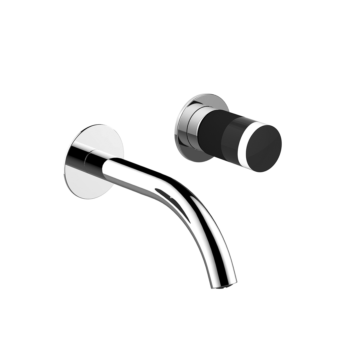 S011SB+M011A  Смеситель из стены для раковинывылет 20 см без ручки ограничитель потока воды до 5 л/мин при 3 бар впуски 1/2'' без донного клапана Звукоизолированные ручки заказываются отдельно, см. раздел ''Ручки'' Fantini Rubinetti NICE