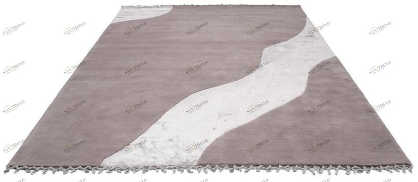 Bodema Прямоугольный шерстяной коврик ручной работы Water sun-id-1505322