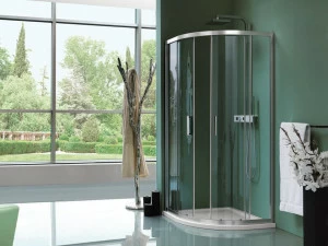 Samo Полукруглая душевая кабина из закаленного стекла с раздвижной дверцей Classica