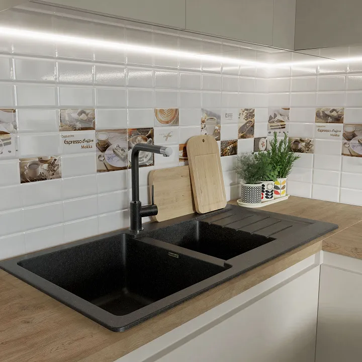 Кухонная мойка Искусственный камень PRACTIK S111 GranFest P-980KL-S111 - Вид №1