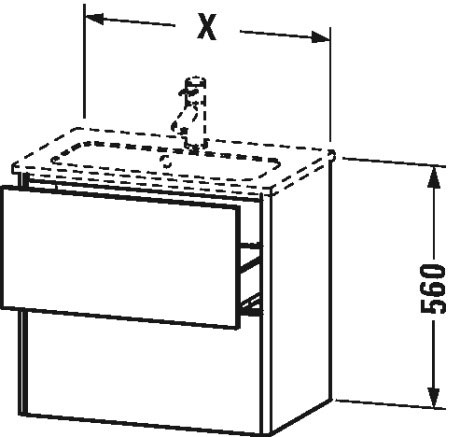 XS416509191 XSquare Тумбочка подвесная компакт Серо-коричневый декор Duravit - Вид №3