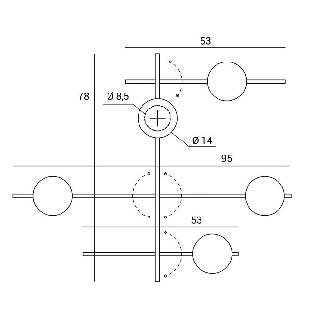 Miloox 1744.178 Настенный светильник с черным каркасом MIKADO. - Вид №3