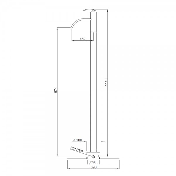 SIG-GLD-41027 Смеситель напольный однорычажный Artize Signac Чистое золото  - Вид №1